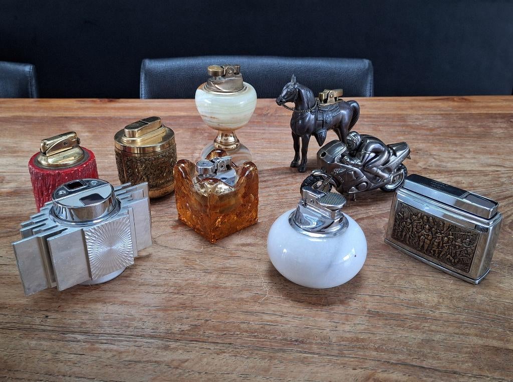 lot 9st vintage retro design tafelaansteker tafel aanstekers, Ophalen of Verzenden, Gebruikt, Aansteker