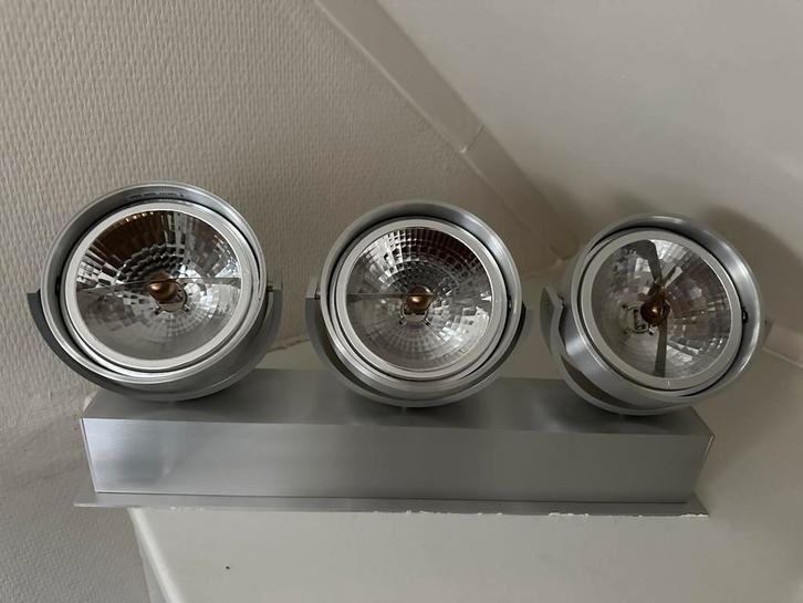 Plafond lamp met 3 spots, Huis en Inrichting, Lampen | Spots, Zo goed als nieuw, Plafondspot of Wandspot, Metaal of Aluminium