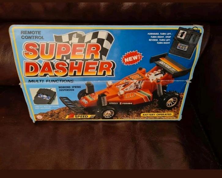 Vintage Super Dasher RC Auto - 1986, Kinderen en Baby's, Speelgoed | Overig, Nieuw, Jongen of Meisje, Ophalen of Verzenden