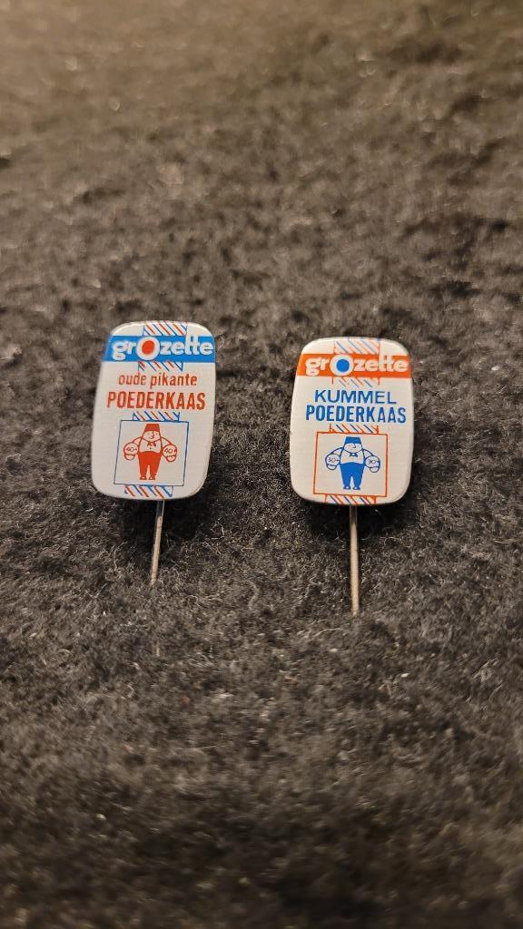 Grozette kaas Woerden speldjes, Verzamelen, Speldjes, Pins en Buttons, Zo goed als nieuw, Speldje of Pin, Merk, Verzenden