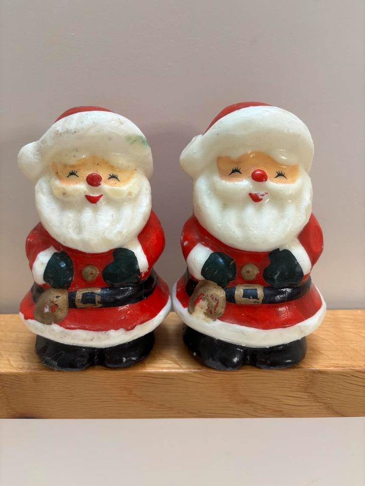 Vintage Kerstkaarsen Kerstmannetjes Set, Diversen, Kerst, Gebruikt, Ophalen of Verzenden