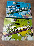 Bosatlas Topo puzzelpakket Europa & Wereld zgan, Ophalen of Verzenden, Minder dan 500 stukjes, Zo goed als nieuw, Legpuzzel