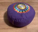 Paars Meditatiekussen 7e chakra geborduurd, Sport en Fitness, Yoga en Pilates, Ophalen, Zo goed als nieuw