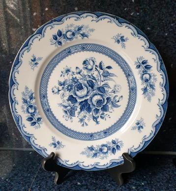 Groot Bord Wandbord Wit met Blauwe Roos beschikbaar voor biedingen