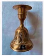 Koperen bel met kaarsenstandaard 10 cm hoog, Ophalen of Verzenden, Koper