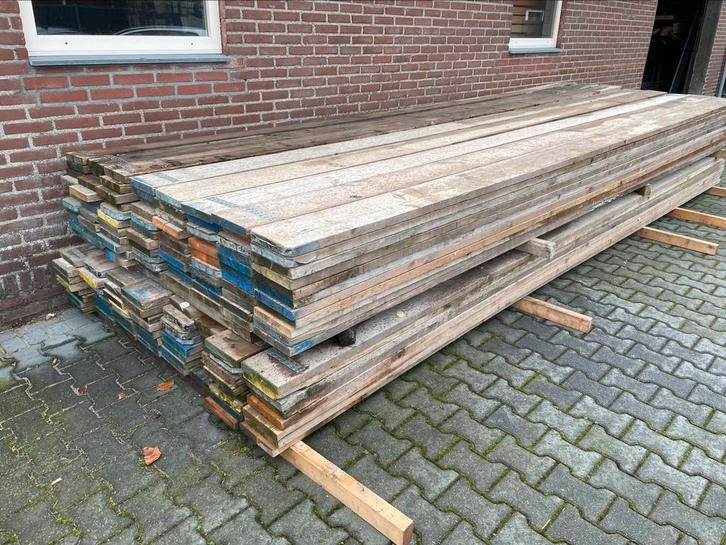 Steigerplanken planken steigerhout steiger, Doe-het-zelf en Verbouw, Steigers, Zo goed als nieuw, Ophalen of Verzenden