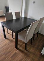 Eettafel ikea uitschuifbaar met 4 stoelen, Ophalen, 50 tot 100 cm, Zo goed als nieuw, Vijf personen of meer