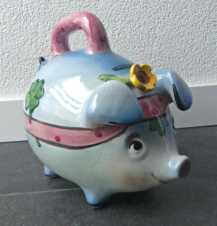 Vintage spaarvarken Tarcisio Tosin Italy spaarpot groot, Verzamelen, Spaarpotten, Gebruikt, Dier, Steen, Aardewerk of Keramiek