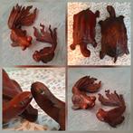Japans Rosewood houtsnijwerk vissen. Schildpad vis, Antiek en Kunst, Ophalen of Verzenden