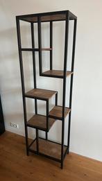 Vakkenkast mangohout staal, Huis en Inrichting, Kasten | Boekenkasten, Ophalen, Gebruikt, 50 tot 100 cm, Metaal