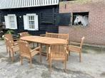 Complete tuinset van teakhout, Tuin en Terras, Tuinsets en Loungesets, Ophalen, Teakhout, Nieuw, 7 zitplaatsen