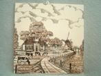 Wandtegel boerderij, koeien, molen., Antiek en Kunst, Antiek | Wandborden en Tegels, Ophalen of Verzenden