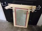 Vintage spiegel met kapstok haken, Ophalen, Gebruikt, Minder dan 100 cm, Rechthoekig