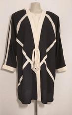 Zwarte-roomwitte en crêpestoffen set van Edgar Vos, Kleding | Dames, Blouses en Tunieken, Verzenden, Zo goed als nieuw, Maat 42/44 (L)