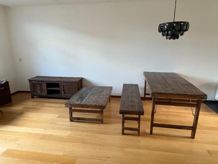 complete woon- eetkamer set, Huis en Inrichting, Complete eetkamers, Zo goed als nieuw, 4 tot 6 stoelen, Ophalen