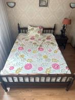 Eiken bed 140x200 - Tweepersoons, Huis en Inrichting, Ophalen, Gebruikt, Bruin, Tweepersoons