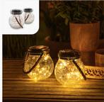Gadgy Solar Lantaarns Craquelé Glas - Set van 2, Zonne-energie, Licht-donker-sensor, Minder dan 50 watt, Overige typen