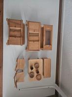 Houten huiskamers poppenhuis Dressoir kast tafel stoel tafel, Ophalen of Verzenden