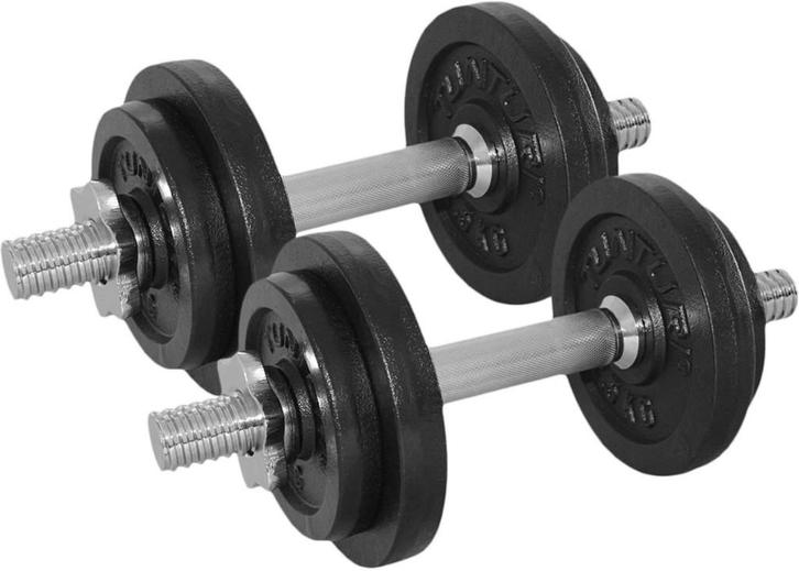 Tunturi Dumbellset 10KG - Gietijzer, Sport en Fitness, Fitnessmaterialen, Nieuw, Dumbbell, Armen, Benen, Borst, Buik, Rug, Ophalen of Verzenden