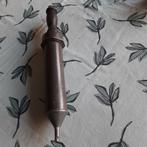 Oude spuit Tinnen uitspoelapparaat houten handvat, Ophalen