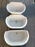 Set van 3 witte wand bloempotten - Elho, Ophalen, Rond, Kunststof, Minder dan 30 cm