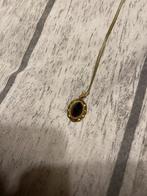 Gouden ketting met granaatsteen, Ophalen of Verzenden, Gebruikt, Goud, Met edelsteen