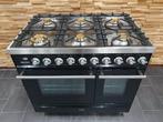 🔥Luxe Boretti Fornuis 90cm hoogglans zwart rvs 2ovens 300°, 60 cm of meer, Ophalen of Verzenden, Zo goed als nieuw, Energieklasse A of zuiniger