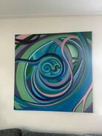 Abstract Olieverfschilderij 120x120cm - Marieke Krista, Antiek en Kunst, Ophalen