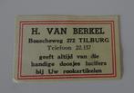 H. VAN BERKEL  Rookartikelen   TILBURG, Verzamelen, Rookartikelen, Aanstekers en Luciferdoosjes, Verzenden, Zo goed als nieuw