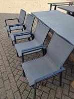8 Aluminium Tuinstoelen Textilene - Showmodellen, Ophalen, Zo goed als nieuw, Aluminium, Stapelbaar