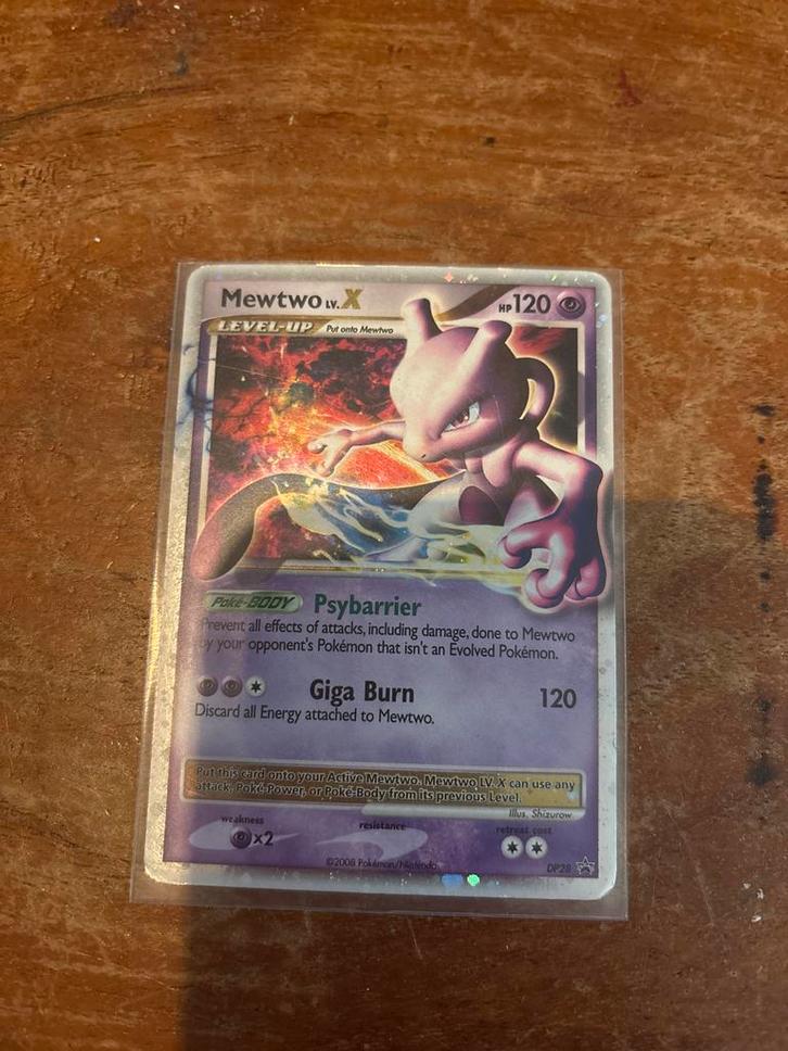 Mewtwo LV.X - Zeldzame Pokémonkaart!, Hobby en Vrije tijd, Verzamelkaartspellen | Pokémon, Gebruikt, Losse kaart, Ophalen of Verzenden