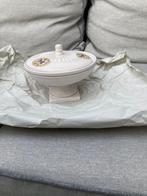 Wit schaal incl deksel en met bloemenopdruk, Ophalen of Verzenden, Gebruikt