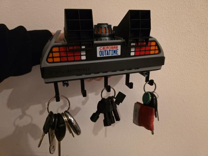 3D-geprinte DeLorean “Back to the Future” muur-sleutelhouder, Huis en Inrichting, Woonaccessoires | Overige, Nieuw, Ophalen of Verzenden