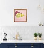 Lemons schilderij, Huis en Inrichting, Woonaccessoires | Schilderijen, Tekeningen en Foto's, Minder dan 50 cm, Nieuw, Minder dan 50 cm