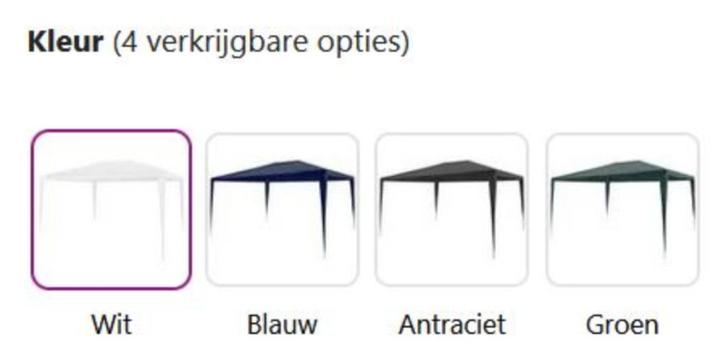Feesttent Paviljoen Partytent 3x4 wit blauw GRATIS BEZORGD!, Tuin en Terras, Partytenten, Nieuw, Partytent, 2 meter of meer, Minder dan 5 meter
