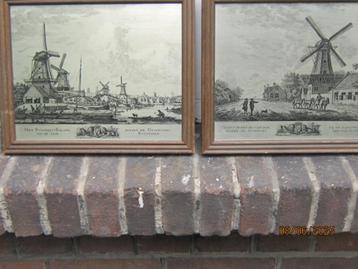  Metaal etsen van Rotterdam, in houten lijstjes Met beschrij beschikbaar voor biedingen