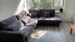 Hoekbank donkergrijze Suede zeer mooi, Ophalen, 250 tot 300 cm, 100 tot 125 cm, Hoekbank