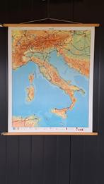 Oude Schoolkaart Italië - 82,5 x 102 cm, Ophalen of Verzenden