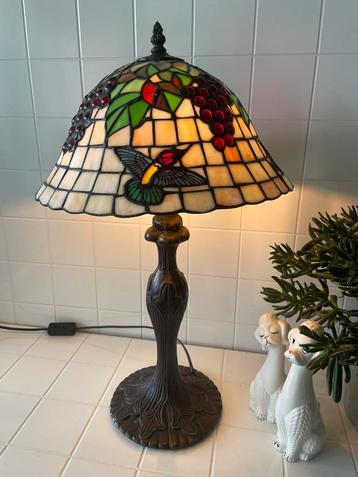 Tiffany tafellamp glas-in-lood lamp Kolibrie & druiven stijl beschikbaar voor biedingen