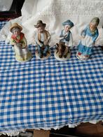 Retro 4 bisquit en 1 porselein beeldjes 2 setjes oude mensen, Ophalen of Verzenden