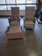 2 wicker stoelen plus voetenbank coppelmans, Tuin en Terras, Ophalen, Wicker