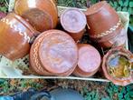Vintage Aardewerk Bloempotten Set, Ophalen, Gebruikt, Rond, Tuin