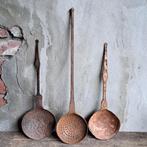 1x Landelijke metalen lepel spaan roest sober *Etage3*, Gebruikt, ., Ophalen of Verzenden, .