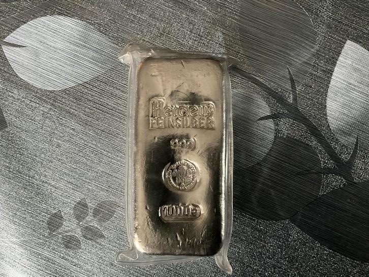 1000g Zilverbaar Heraeus Feinzilber, Postzegels en Munten, Edelmetalen en Baren, Zilver, Ophalen of Verzenden