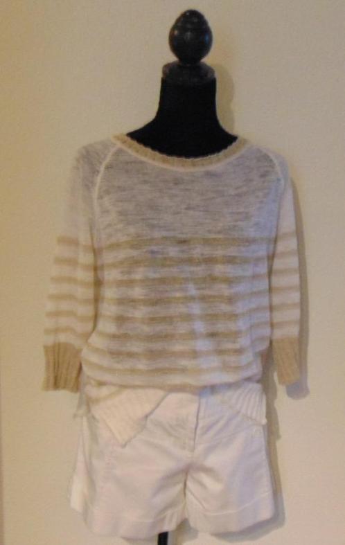 Nukus  truitje top fijn gebreid maat M, Kleding | Dames, Tops, Zo goed als nieuw, Maat 38/40 (M), Wit, Korte mouw, Ophalen of Verzenden