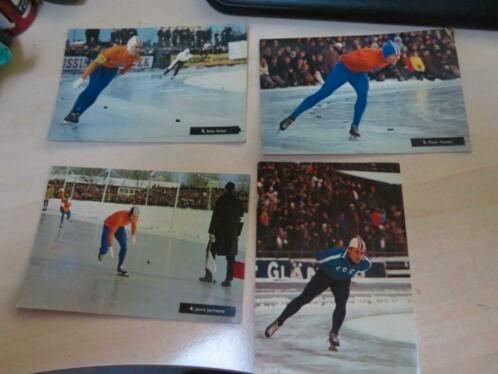 kaarten schaatsers 60er jr Kaiser,Nottet, Maier,Jorritsma, Verzamelen, Ansichtkaarten | Themakaarten, 1960 tot 1980, Sport en Spel