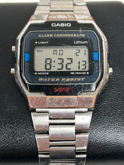Vintage Casio A163W digitale heren horloge., Sieraden, Tassen en Uiterlijk, Sporthorloges, Gebruikt, Zilver, Ophalen of Verzenden