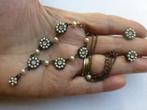 ‘Antique’ Collier en Oorbellen Kristal Strass en faux-Parels, Sieraden, Tassen en Uiterlijk, Antieke sieraden, Verzenden, Overige materialen