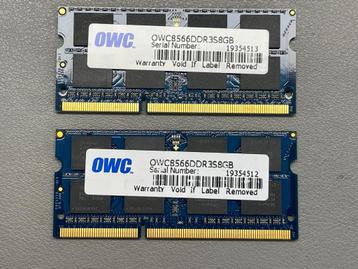 OWC 8GB RAM (1x8GB) SO-DIMM PC8500 1066MHz (set van 2) beschikbaar voor biedingen