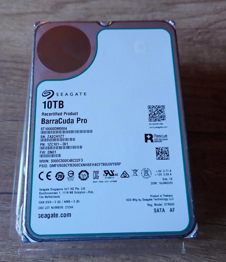 Seagate Barracuda Pro 3,5", 10TB, Computers en Software, Harde schijven, Zo goed als nieuw, Desktop, Intern, HDD, SATA, Verzenden